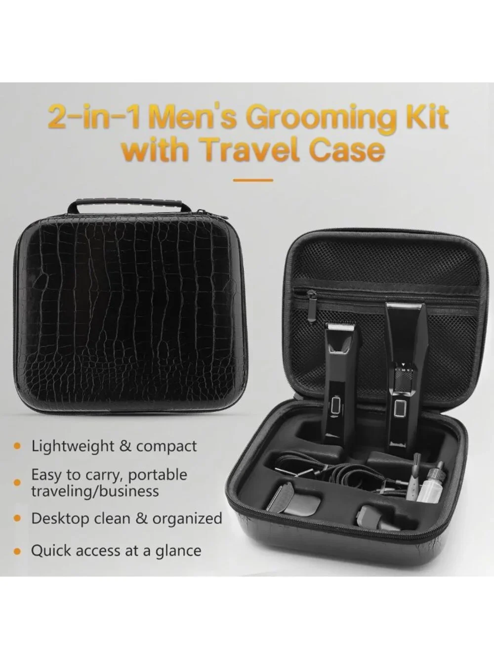 Waterproof Body & Beard Trimmer for Men, Grooming Kit with Precision Blades